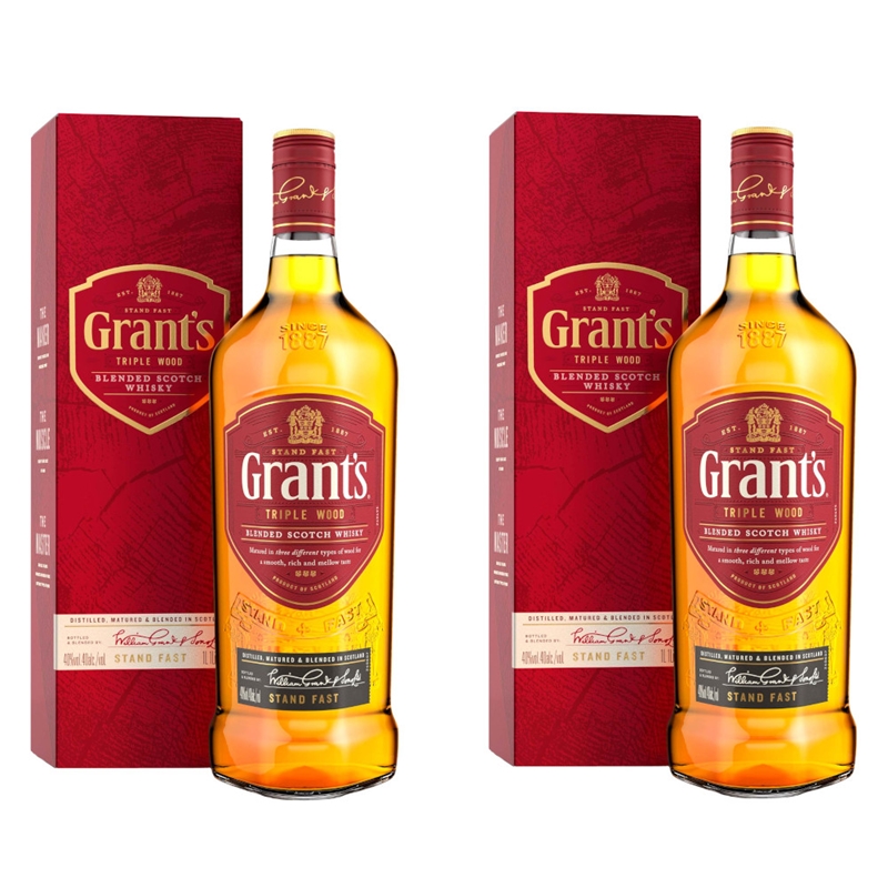 WHISKY GRANTS 1000 ML KIT COM 2 GARRAFAS WHISKY GRANTS 1000 ML KIT
